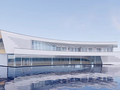 Modern Exhibition Center Artistic Curved Surface Architecture Exhibition Center 3d model