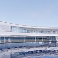 Modern Exhibition Center Artistic Curved Surface Architecture Exhibition Center 3d model