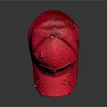 Vibrant Red Distressed Baseball Cap With GILLER Logo And Worn Details