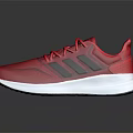 Red Casual Sporty Sneakers With Black Stripes And White Sole Design