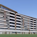 Modern Residential Building Simple Multi-storey Residence 3d model