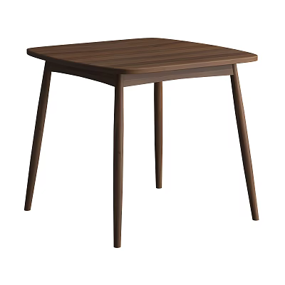 Modern Wooden Square Table With Slim Legs And Minimalist Design 3d model