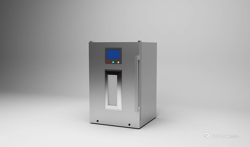 Stainless Steel Medical Device With Digital Display And Front Panel For Clinical Applications 3d model 