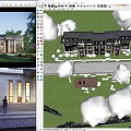 Modern Townhouse Exterior With Stone Facade Large Windows Landscaped Garden And Green Lawn