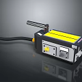 Black and Yellow Computer External Device With Platform Base Knobs Ports Handle and Cable