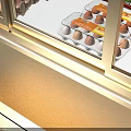 Glass Display Cabinet With Metal Frame For Storing Baked Goods And Pastries