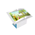 Public Health Facility Open Book Shaped Display Stand With Health Cabin Check Up Area