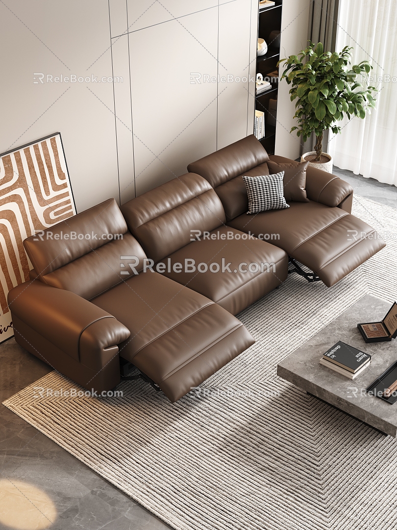 Functional sofa coffee table combination 3d model