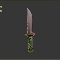 Outdoor Tactical Knife Featuring Silver Serrated Blade And Green Ergonomic Handle