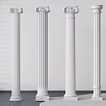 European-style carved Roman column European-style plaster column 3d model