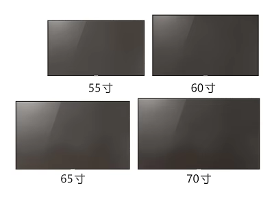 Televisions in Various Sizes Including 55 Inch 60 Inch 65 Inch and 70 Inch 3d model