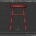 Modern Black Bar Stool With Round Padded Seat And Wooden Legs Design