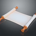 Wooden Scroll With White Paper For Household Decorative Use On Smooth Surface 3d model