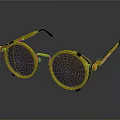 Fashionable Golden Round Sunglasses With Brown Lenses And Modern Design