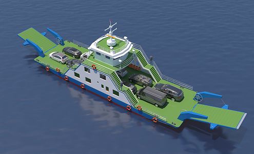 Modern Ferry Boat 3d model