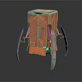 Futuristic Mechanical Creature With Structured Orange Body And Metal Legs
