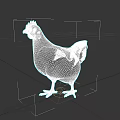 Realistic Brown Chicken With Red Comb Standing On Gray Background