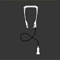 Modern White Wireless Neckband Headphones With Black Cable And Earbuds