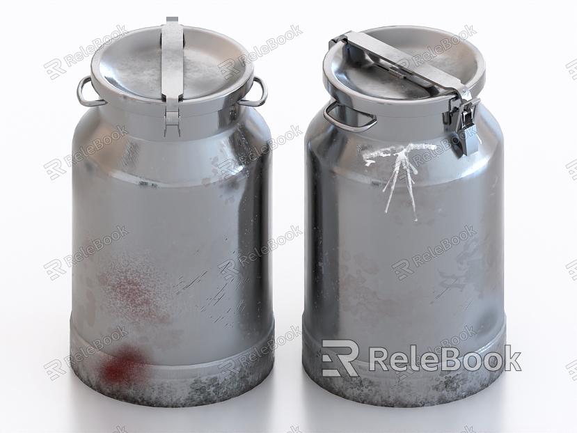 Milk cans, aluminum cans, iron cans, milk barrels, utensils model