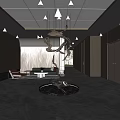 Modern lobby front desk 3d model
