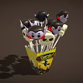 Halloween Themed Lollipops Featuring Vampire And Skull Heads In Yellow Packaging