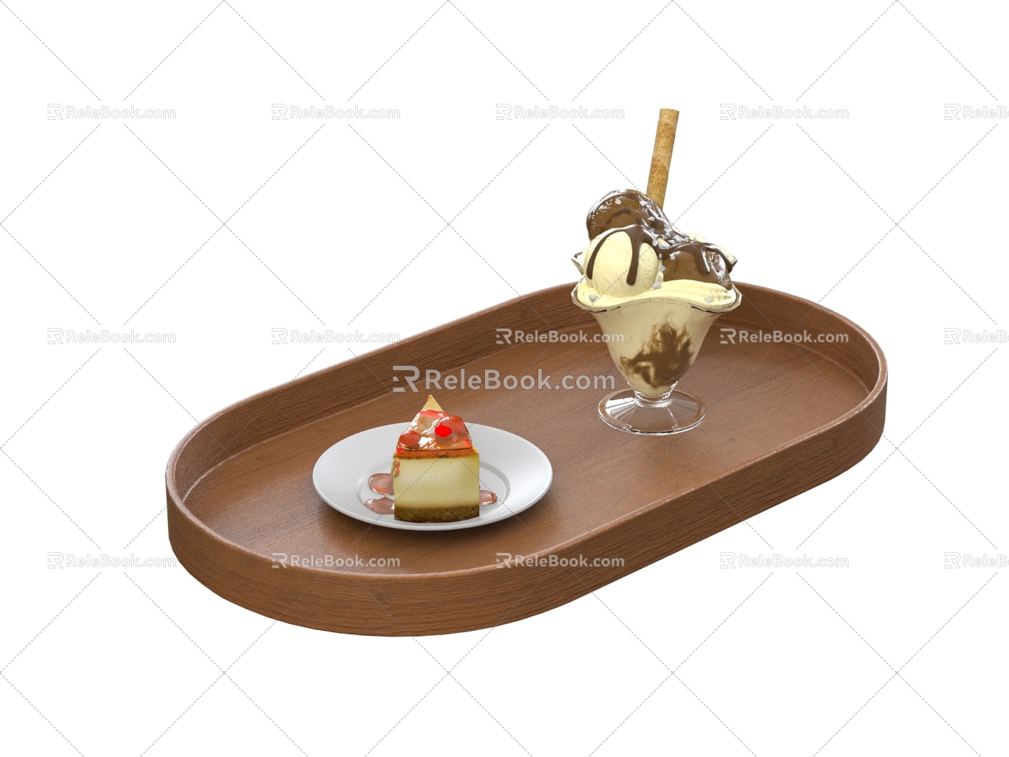 Tray Tray Solid Wood Tray Metal Tray Food Beverage 3d model