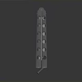 Metal Weapon Magazine With Multiple Rounds Standing Upright On Gray Background 3d model