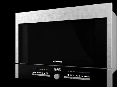 Siemens Stainless Steel Microwave Oven With Digital Display And Control Panel For Modern Kitchen 3d model