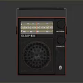 Vintage Red And Black Electronic Radio With FM AM Band And Portable Speaker Design