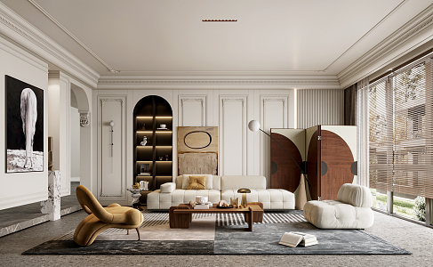 French Living Room 3d model