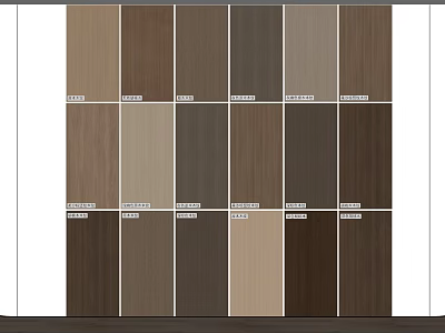 Modern Wall Decor with Various Wooden Color Samples Tones and Shades for Home 3d model