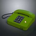 Green Classic Landline Telephone With Handset Keypad And Black Cord