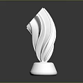 Modern White Star Shaped Furniture Decorative Piece With Curved Design Base
