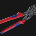 Professional Adjustable Wrench With Red And Blue Handles Silver Metal Body