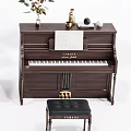 Musical Instruments and Art Supplies Including Various Pianos with Stools Sheet Music and Decorative Vases