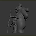 3D Character Models With Various Sizes Costumes And Accessories Like Sticks Nets And Hats