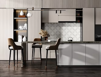Light Luxury Bar Chair Combination Bar Counter 3d model