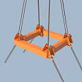 Bridge Construction Hoisting Equipment With Orange And Teal Crane Hooks for Heavy Lifting