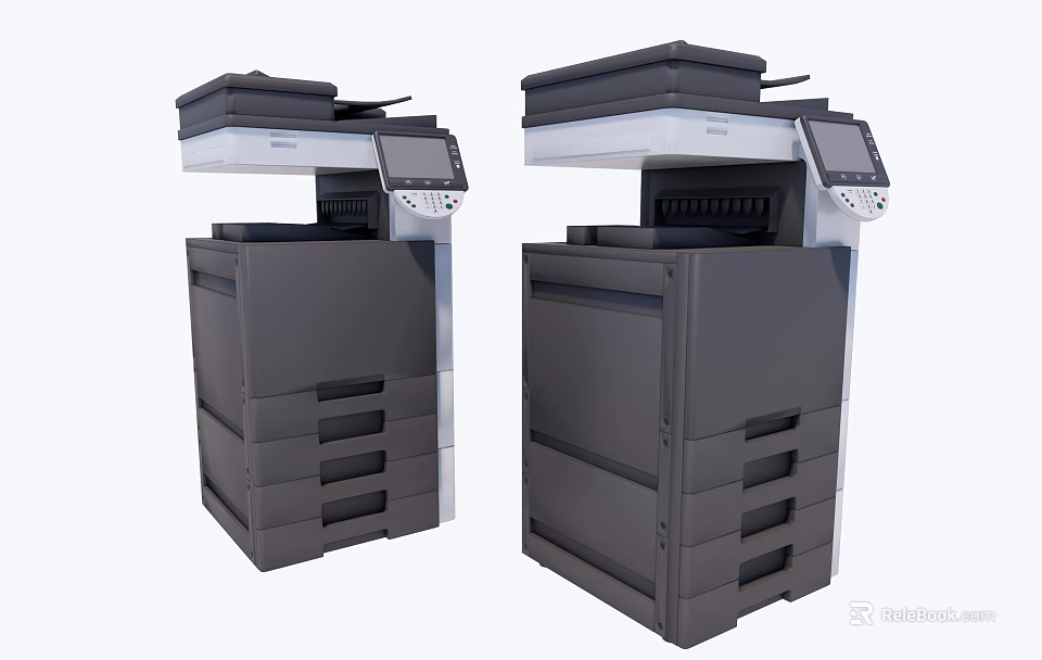 Efficient Multifunctional Office Business Appliances With Display Screen And Storage Drawers 3d model 