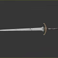 Decorative Metal Sword With Intricate Hilt And Sharp Blade On
