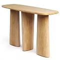 Minimalist Wooden Bench With Black Cylindrical Pillars In Modern Home Decor
