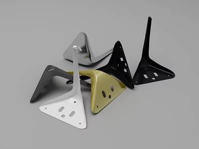 Geometric Furniture Brackets In Various Colors With Hole Design Details 3d model