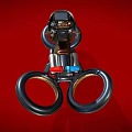 Futuristic Hover Bike with Sleek Black Silver Design Gold Seat and Floating Wheels