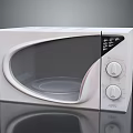 Modern White Kitchen Microwave Oven With Sleek Knob Control Design 3d model