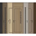 Hinged Doors With Various Styles Different Colors And Wooden Decorative Patterns 3d model