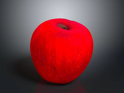Healthy Fresh Ripe Red Apple With Shiny Juicy Surface On Gray Background 3d model