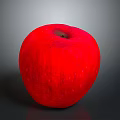 Healthy Fresh Ripe Red Apple With Shiny Juicy Surface On Gray Background