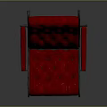 Red Rocking Chair With Comfortable Upholstered Seat Backrest And Metal Frame