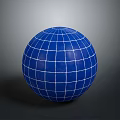Blue Decorative Sphere With White Grid Pattern For Home Decoration