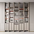 Modern Bookcase With Multiple Shelves Storage Cabinets Books And Decorative Items 3d model